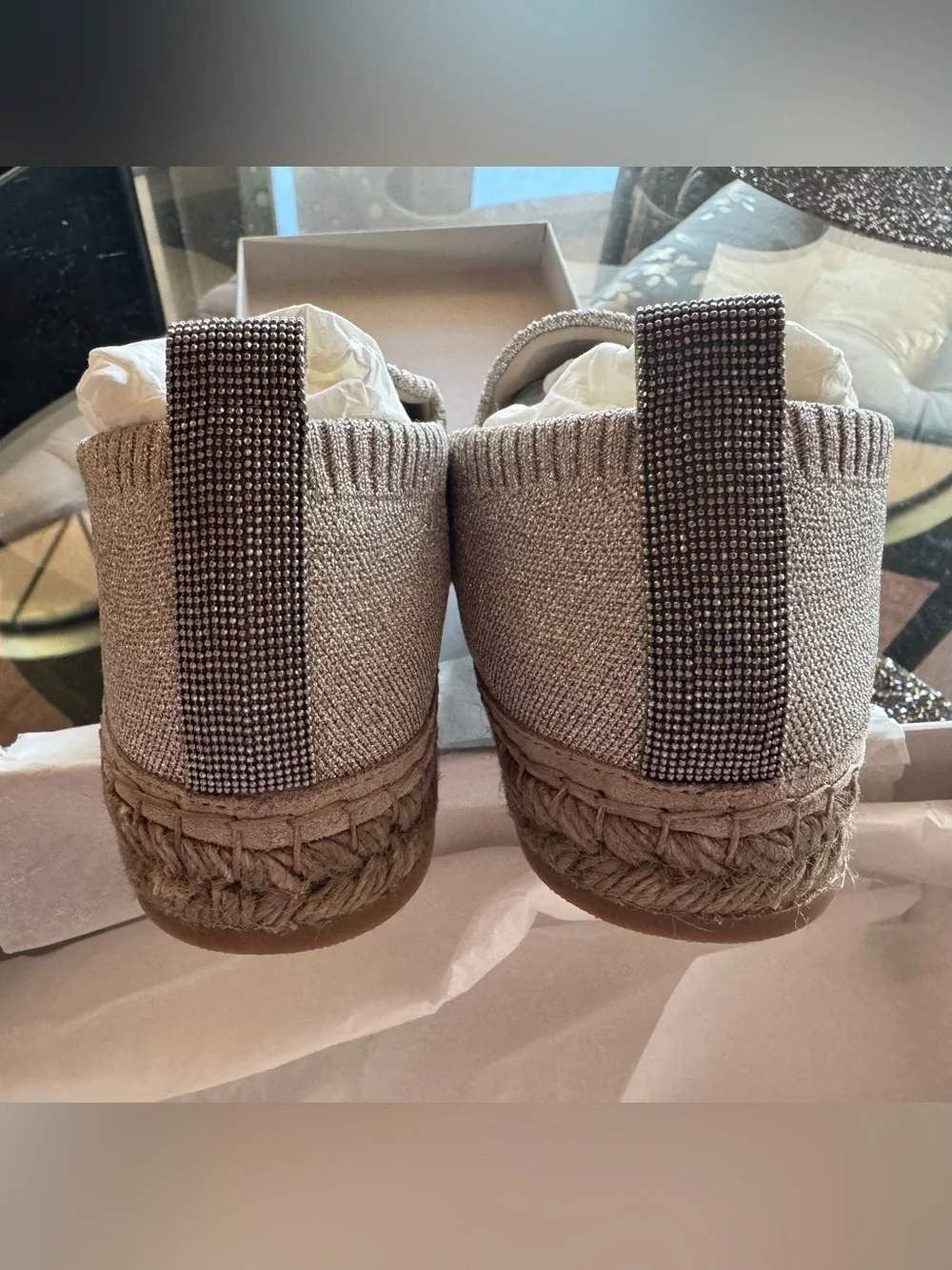 Brunello Cucinelli Monili-Trim Flat Espadrilles, NWT, In BoX +Dust Bag $1082MSRP
